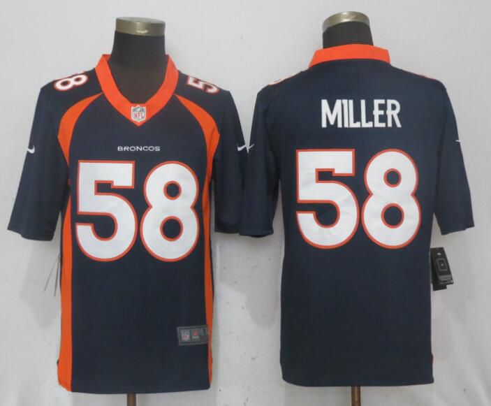 Men Denver Broncos #58 Miller Blue Vapor Untouchable Limited Playe Nike NFL Jerseys